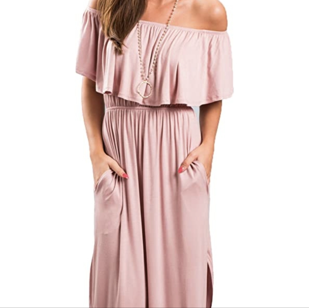 Pink Maxi Dress with Pockets